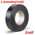 Black Electrical Tape High-Temperature Resistant Electrical Tape Durable Soft Insulating Adhesive Electrical Tape Zpaxo 1roll (6m)