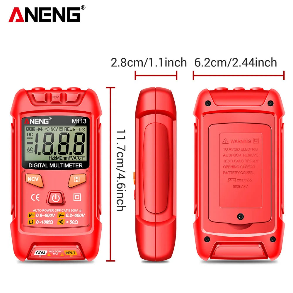 ANENG M113 Inteligent Multimeter Ohm NCV Measuring Mini Instruments