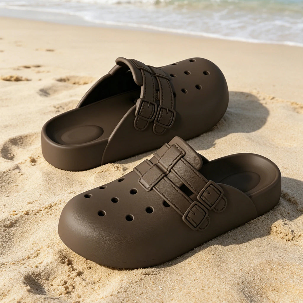 Women Summer Closed-toe Hollow Out Breathable Clogs Slip-on Non-slip