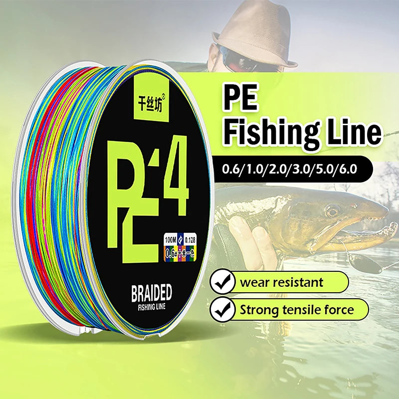 100M 4-Strand PE Braided Fishing Line – Salt & Freshwater
