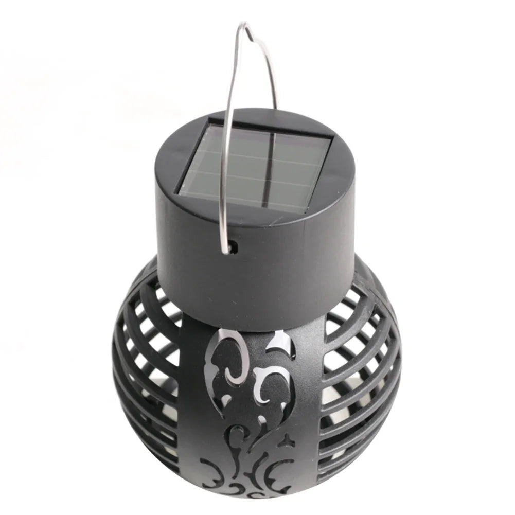 1-8pcs LED Solar Decorative Light Waterproof Hollow Ball Outdoor Flame Effect Hanging Lantern For Patio Garden Solar Fairy Light Zpaxo