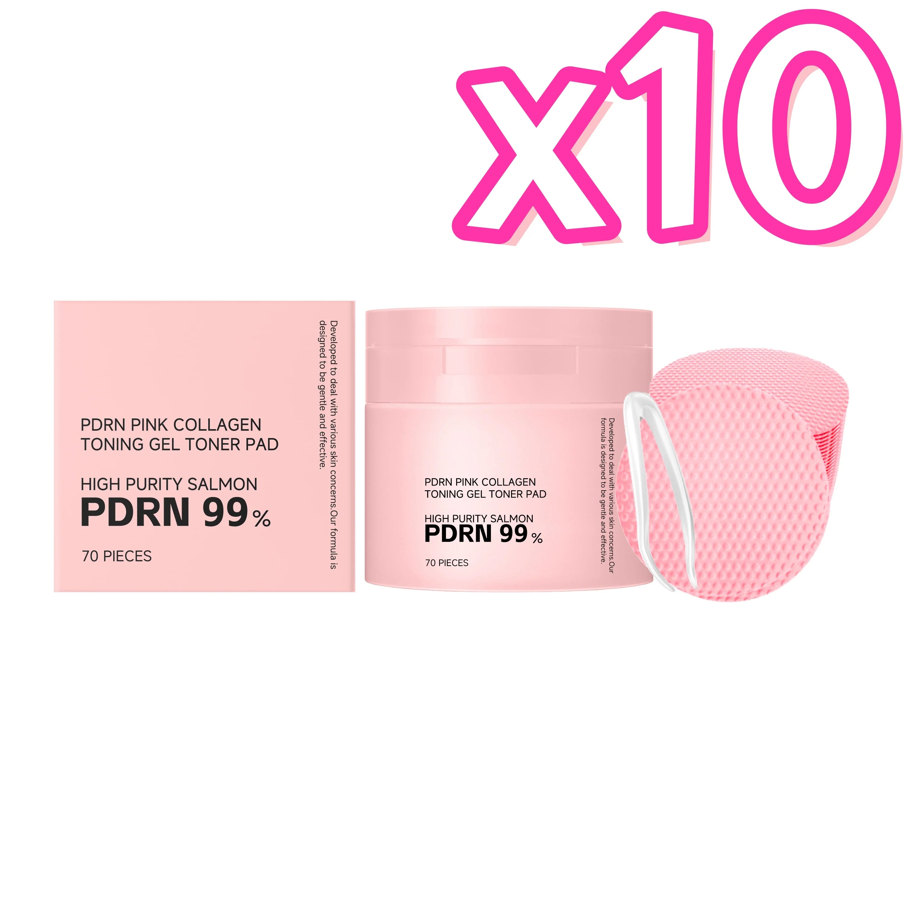 PDRN Collagen Toner Pads – Hydrate, Brighten & Repair Skin Facial Toner Pads Zpaxo 10 x 70pcs Boxed