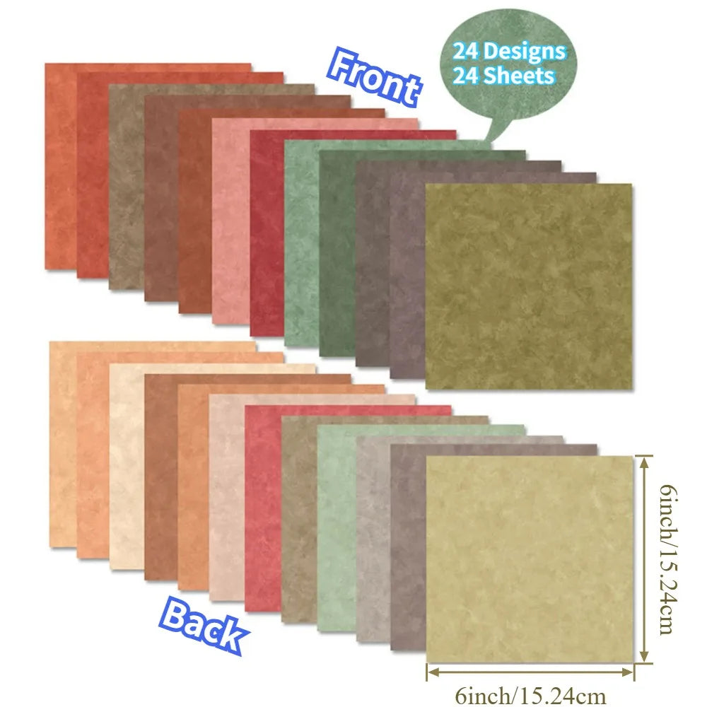 6x6 Double-Sided Boho Scrapbook Paper – 24 Sheets Craft Pack