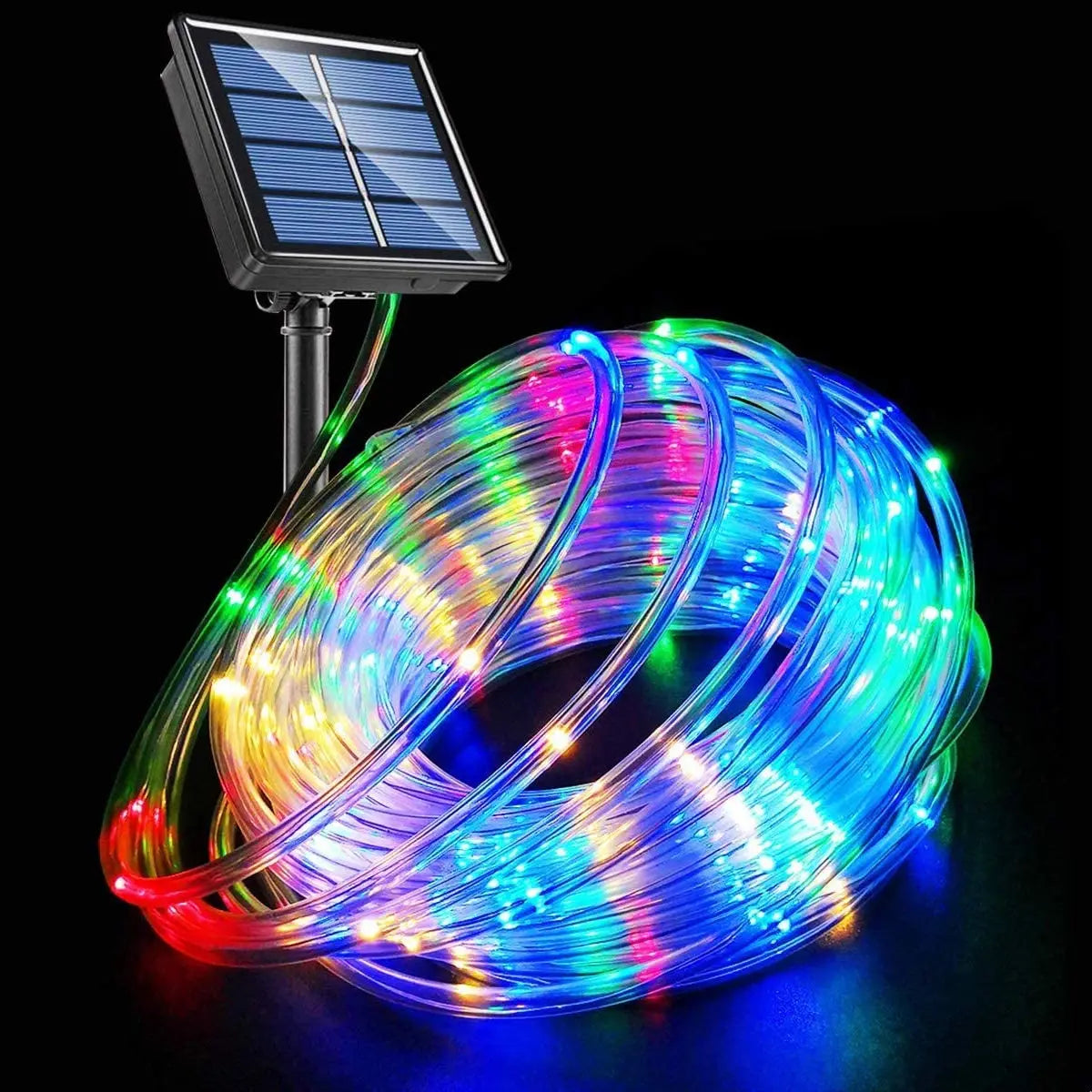 Solar String Lights Fairy Leather Thread Lamp RGB Warm White 8 Mode Zpaxo