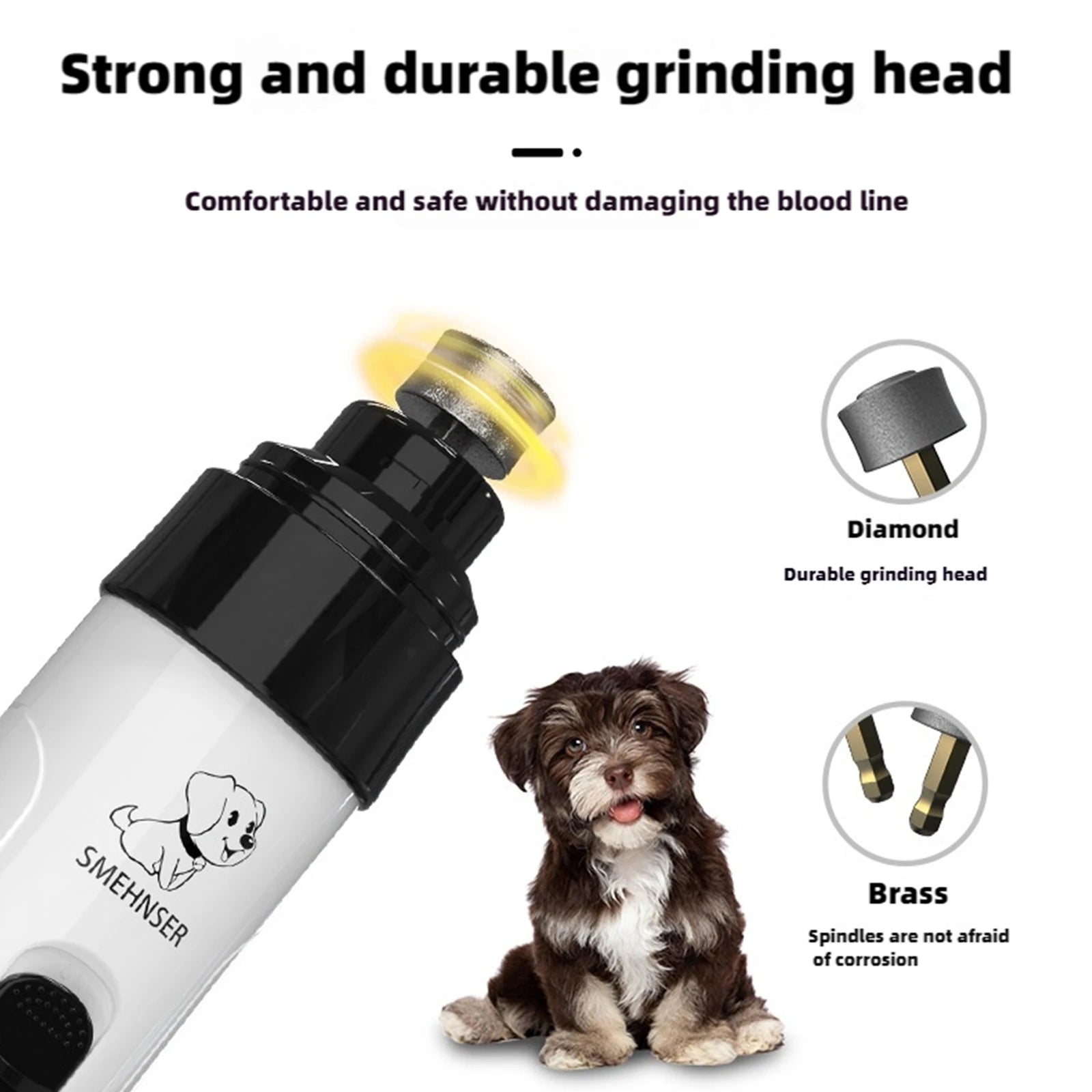 Electric Dog Nail Clippers Quiet Rechargeable Claw Grinder Vibration