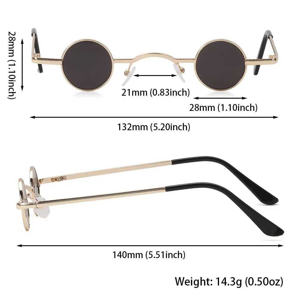 Retro Candy Color Metal Frame Punk Small Round Sunglasses Sun Glasses Shades Zpaxo