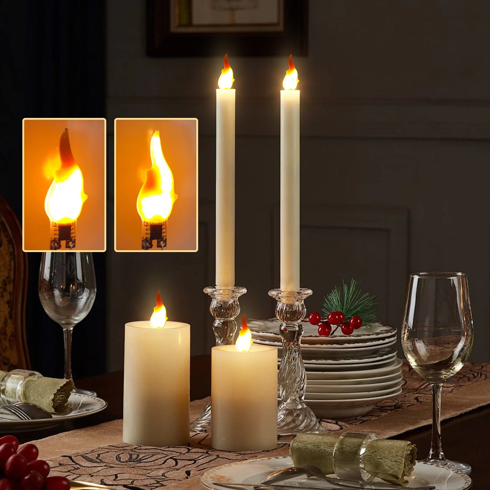 1- DIY Flame Tip Lights Bulb USB 5V Candelabra Night Light Bulbs Plug