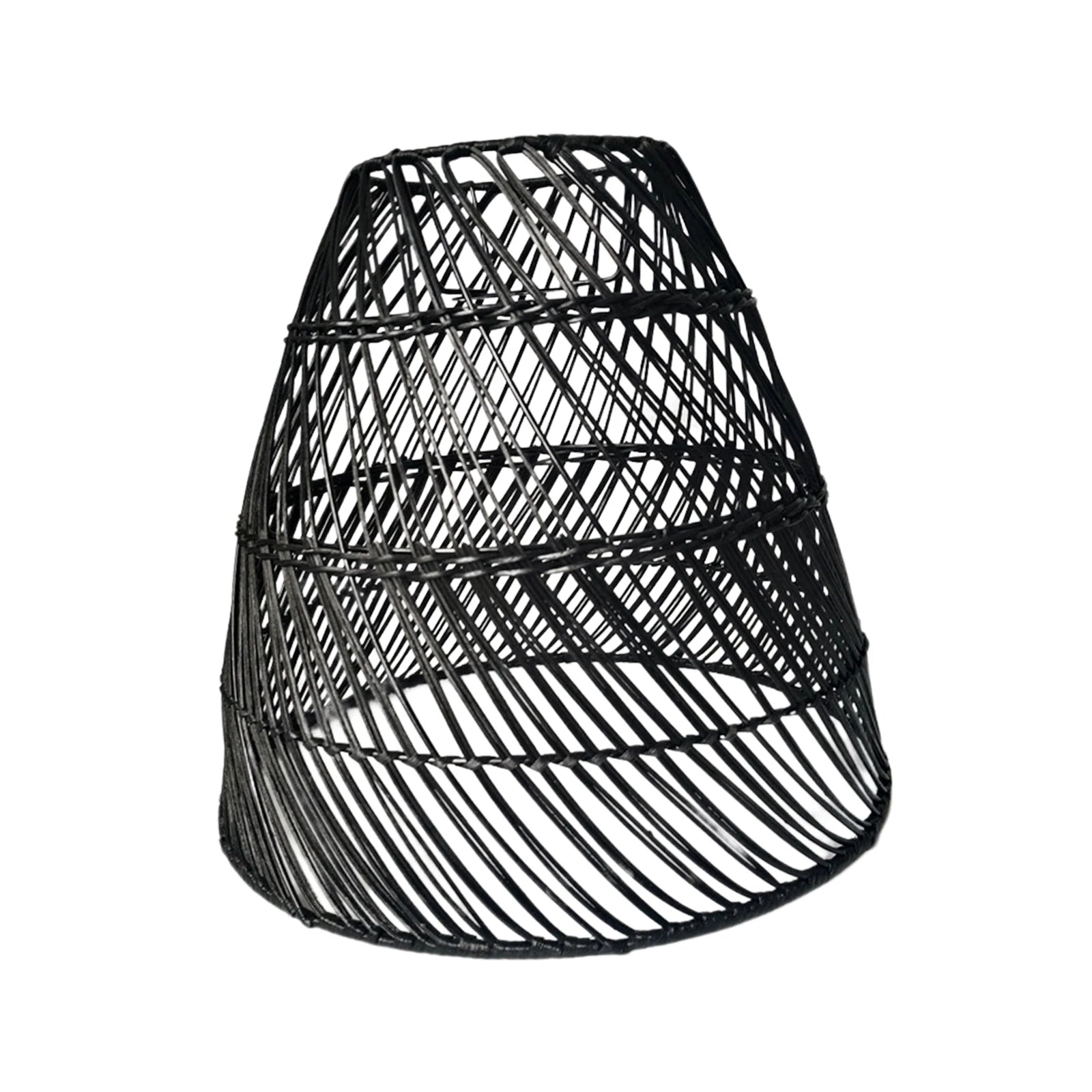 Handwoven Boho Paper Rope Lampshade | Pendant Light Shade Woven Lampshade Zpaxo Black 33cmx30cm