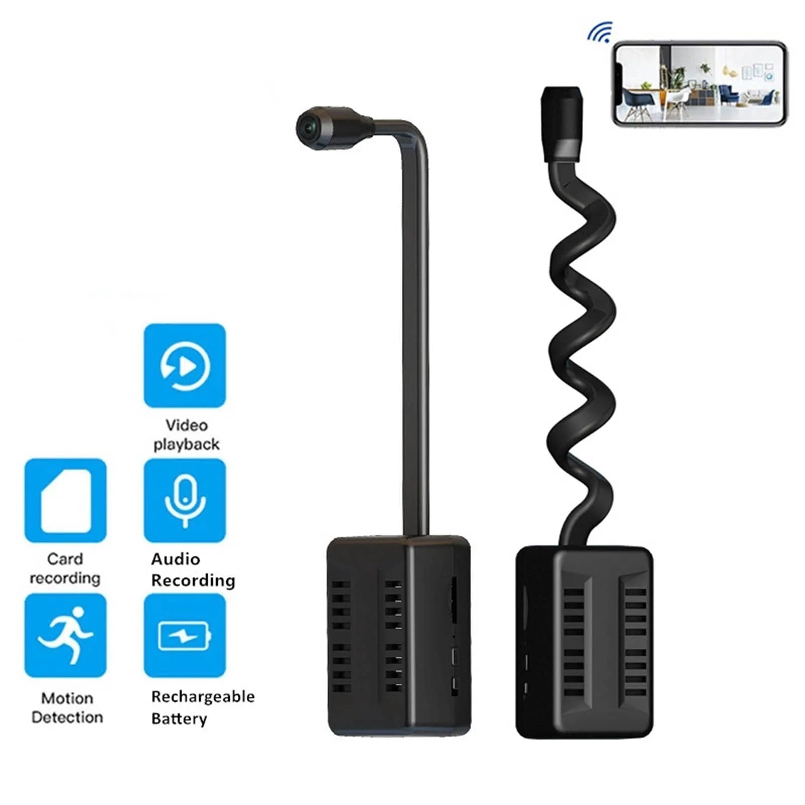 Mini WIFI Camera Small Adjustable Snake Lens Security Home