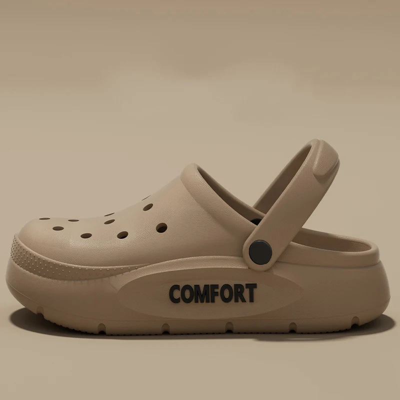 Women's Men's Slippers Summer Anti-slip Couple Hollow Covered Toe
