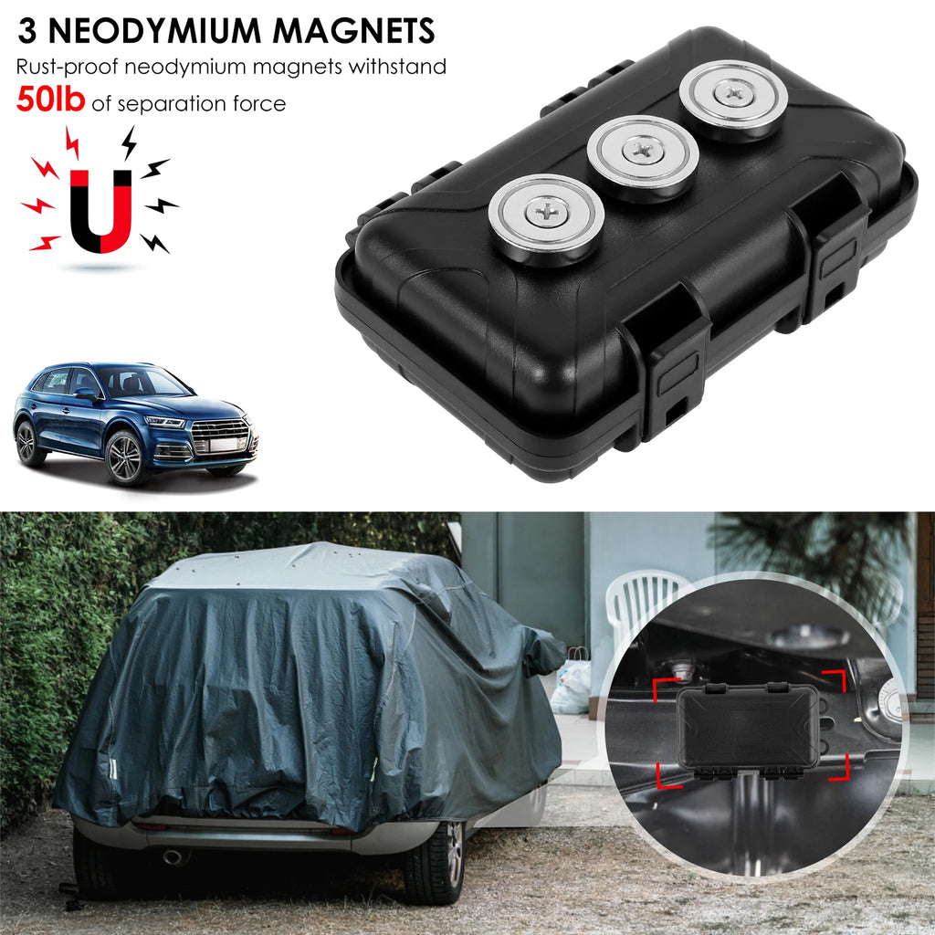 1-2Pcs Upgraded New Magnetic Key Holder Waterproof Under Car Hide Key Box Rustproof Key Hider Multifunctional Box for Spare Box Zpaxo