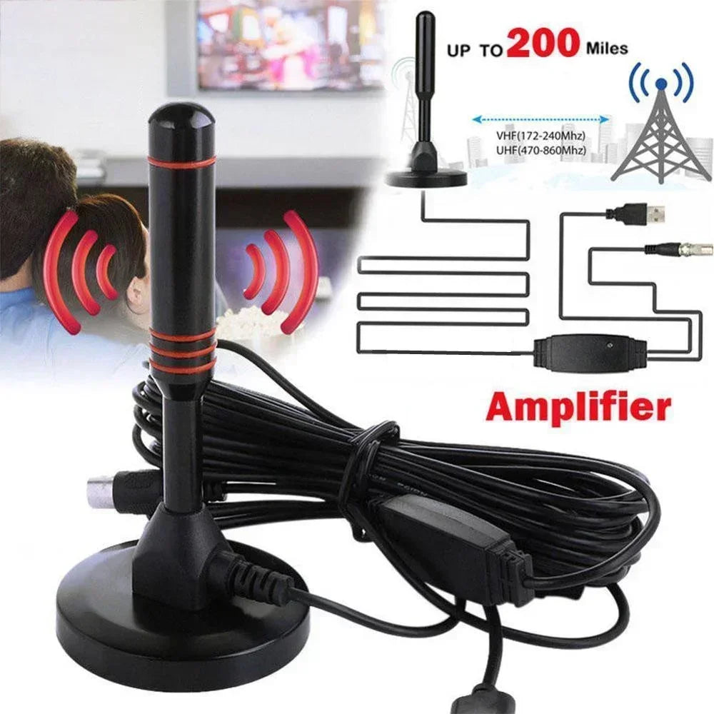 HD Digital TV Antenna Indoor Amplified dab antenna 200 Miles Ultra HDTV With Amplifier VHF/UHF Quick Response Outdoor Aerial Set Zpaxo