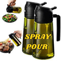Oil Cruet Olive Oil Dispenser Sprayer for Cooking 2 in 1- Spray and Pour Dark Green Oil Sprayer Bottle 500ml Spice Rack Zpaxo 2PCS-BLACK