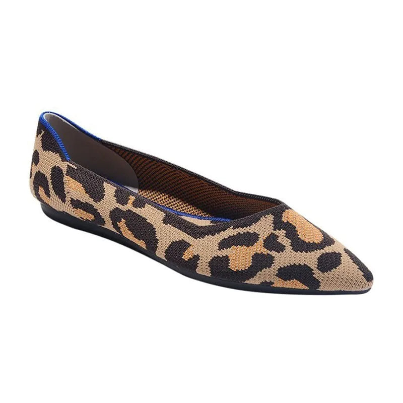 Large Size 43 42 41 Flat Shoes Women's Spring Summer Knitting Fly Line Luxury Shoes Women's Shoes Pointed Flat Single Shoes Zpaxo