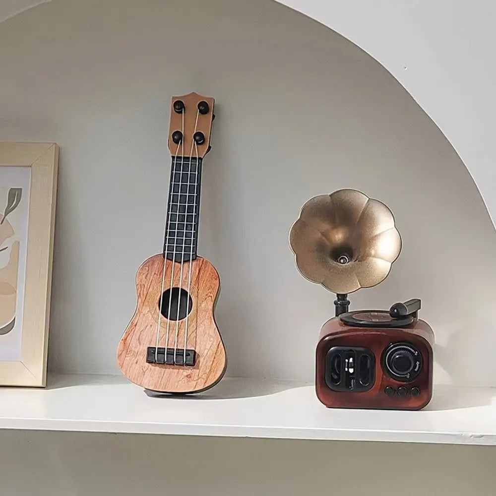 Mini Ukulele Guitar Toy Desk Ornament Musical Instrument Kids Zpaxo