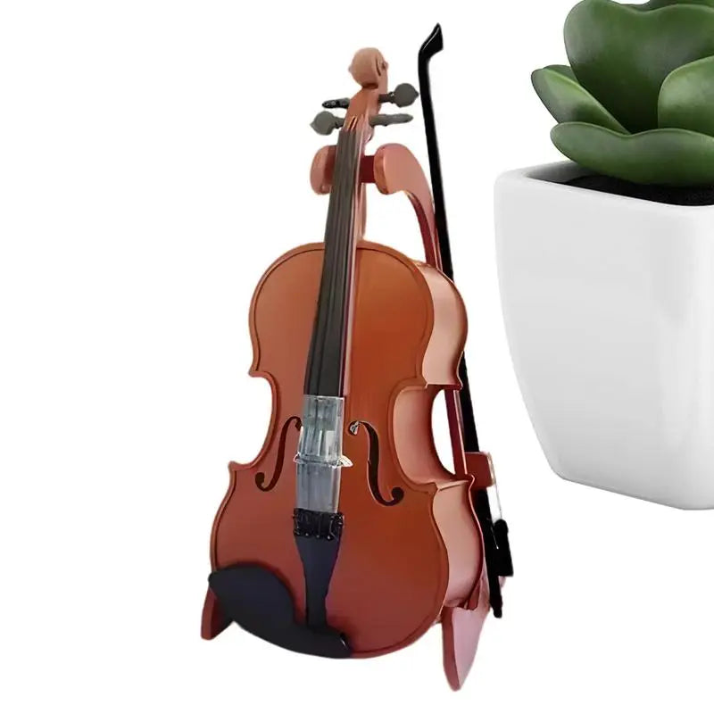 Tiny Violin Mini Home Decor Musical Instrument Display Cabinet Decorative Item For Adults Desk Bookshelf Doll House Accessories Zpaxo United States
