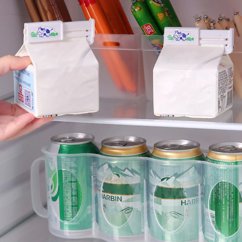 2pcs/pack Milk Sealing Clip Japanese Milk Carton Closure Clip Retractable Drink Box Snack Bag Fresh-keeping Clip Zpaxo