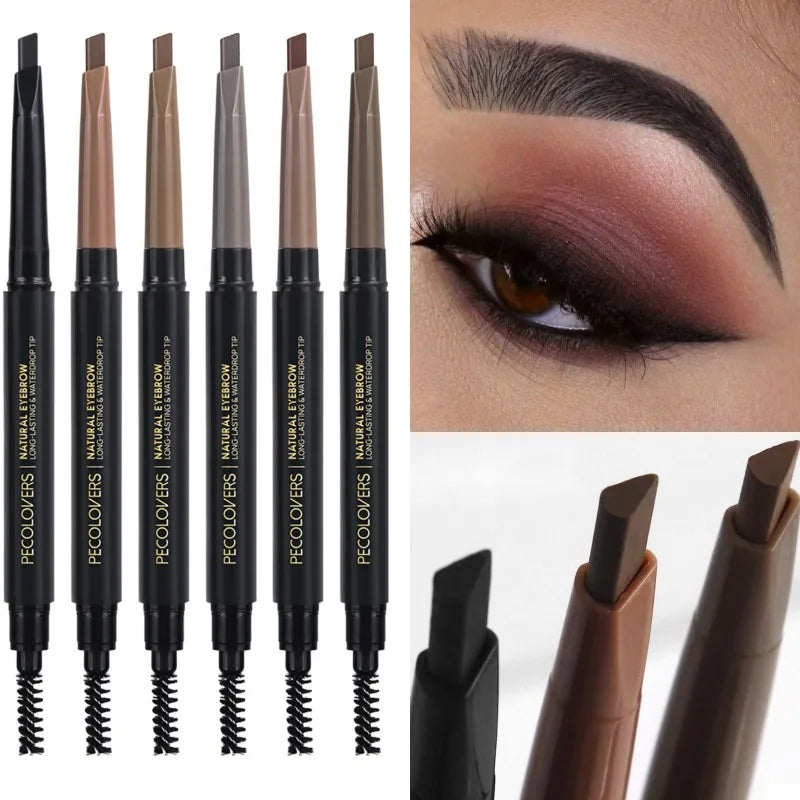 Double Headed Triangle Eyebrow Pencil Natural Long Lasting Smooth No BloomingBlack Brown Eyebrow Pencil Makeup Cosmetics Zpaxo