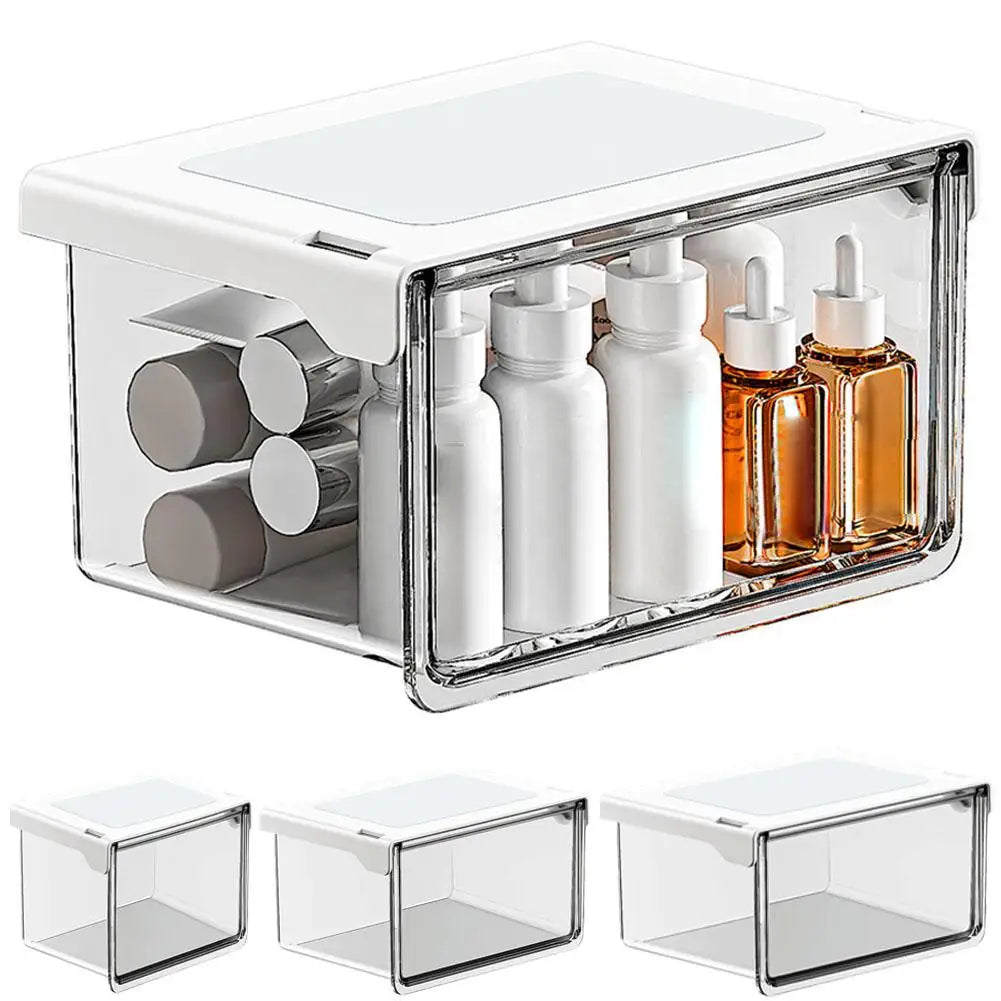 Self-Adhesive Under-Desk Drawer Storage Box | S/M/L Transparent Desk Drawer Organizer Zpaxo