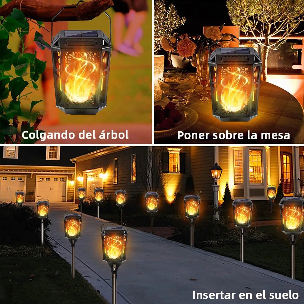 Solar LED Lights Outdoor Garden Landscape Lawn Lamp Retro Metal Zpaxo