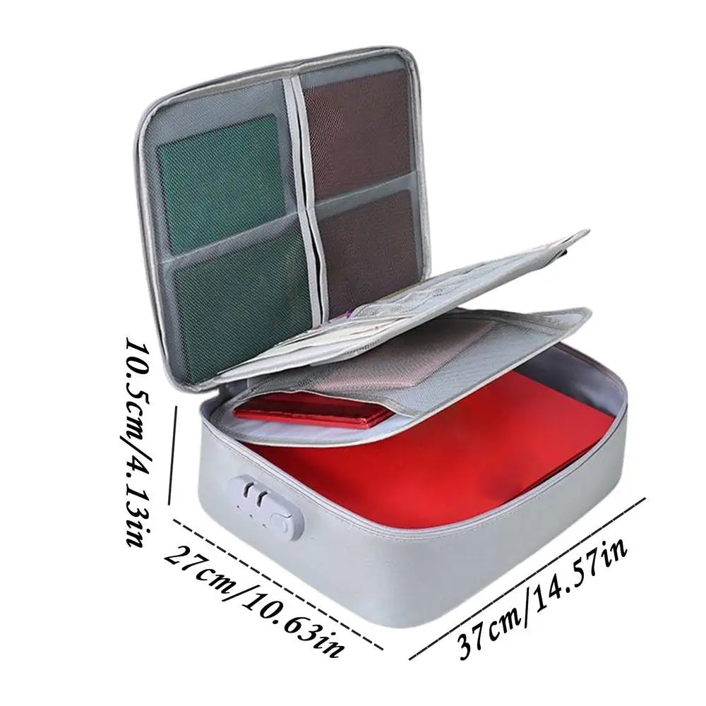 Fireproof Document Box 1200C Heat Insulated Safe Storage Case Fireproof Safe Box for Archive Passport Certificates Laptop Zpaxo A China Mainland
