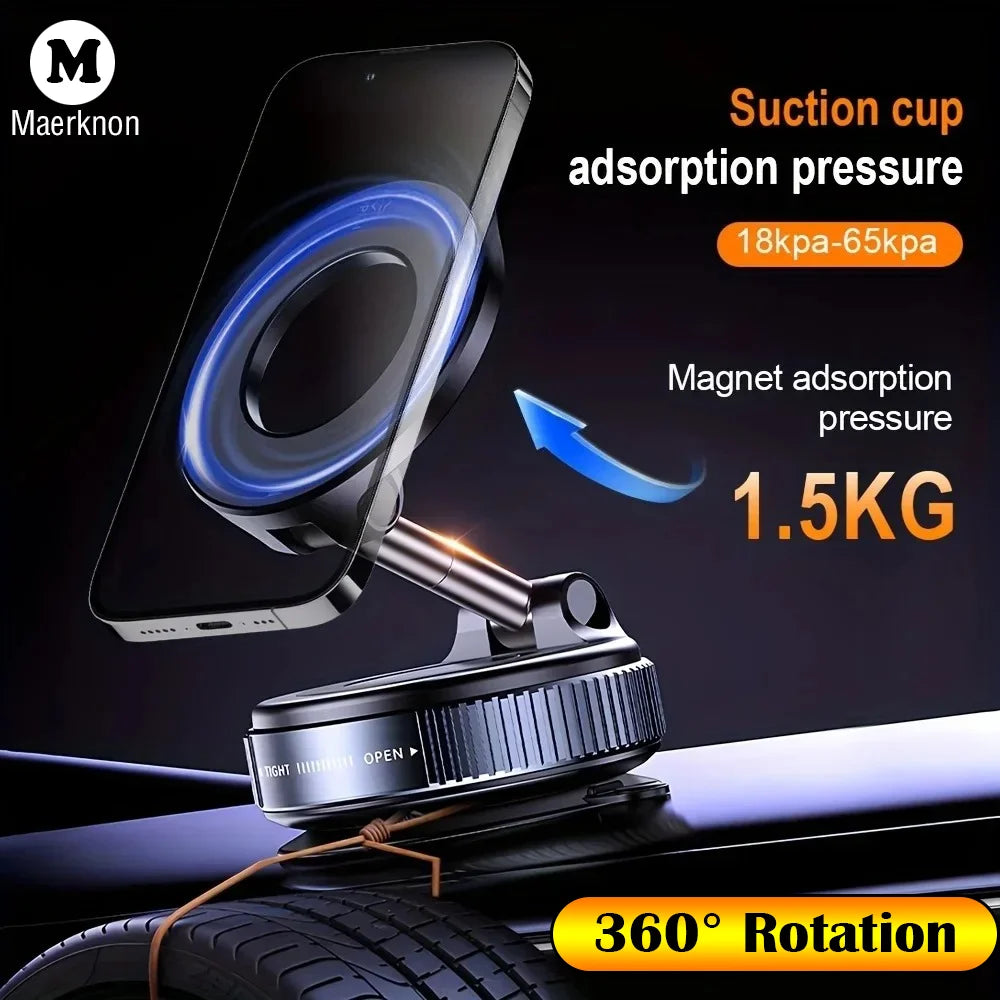 Magnetic Car Phone Holder – 360° Vacuum Suction Mount Car Phone Mount Zpaxo
