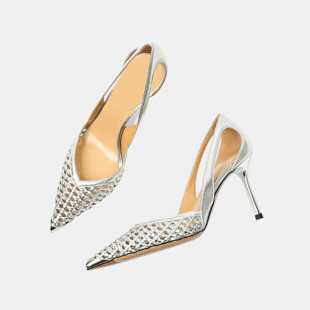 Women Heel Pumps Pointed Stiletto Heels Shoes Summer 2025 Luxury Zpaxo