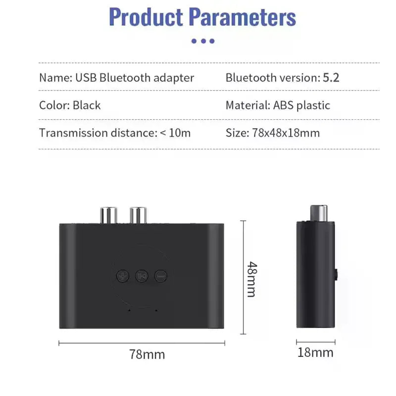 Bluetooth 5.3 AUX Adapter – Wireless Audio Receiver for Car & TV