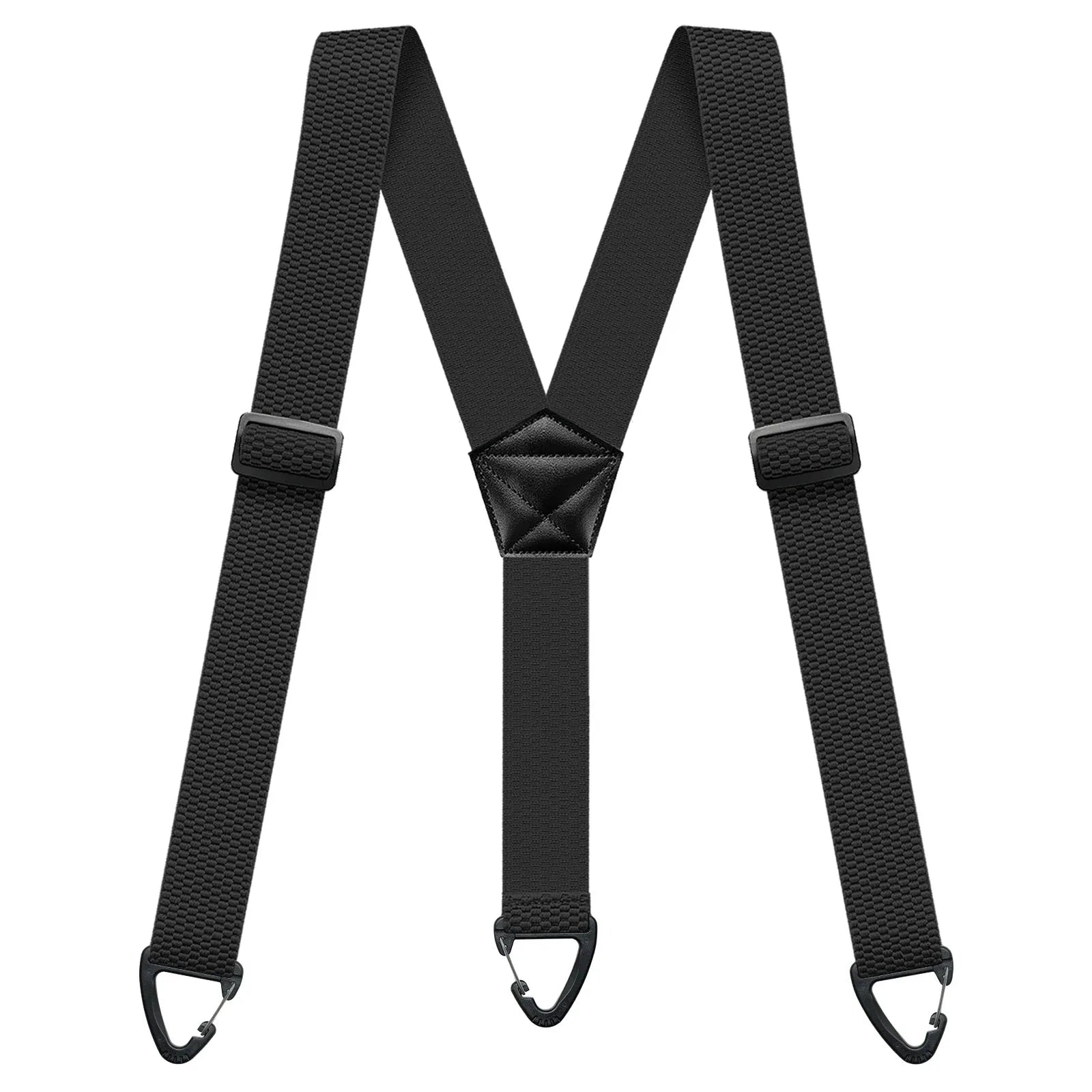 Hidden Suspenders for Men Heavy Duty Work Under Y Back Suspender Clothes 1.5 Inches with 3 Snap Loop Zpaxo black