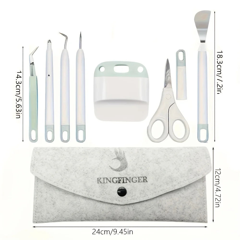 8 pcs Craft Vinyl Weeding Tools Set, Tool Kit for Crafting and DIYs, Scissor, Tweezers, Hook, Scraper, Spatula Zpaxo
