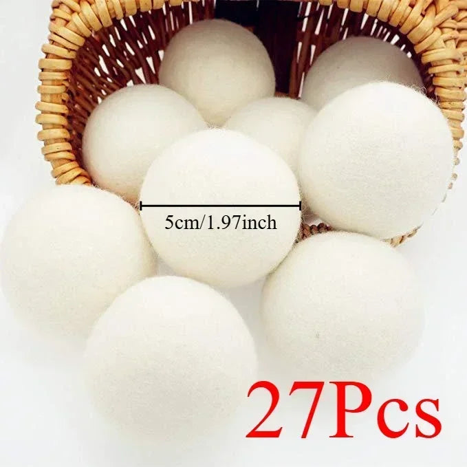 30-Pack Wool Dryer Balls Handmade Drying Balls Dryer Reusable Natural Fabric Softener Reduce Wrinkles and Decrease Drying Time Zpaxo 27pcs