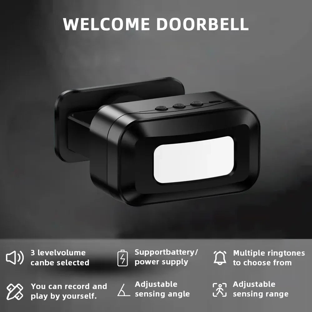 Wireless Guest Welcome Chime Alarm Door Bell PIR Motion Sneosr Shop Zpaxo