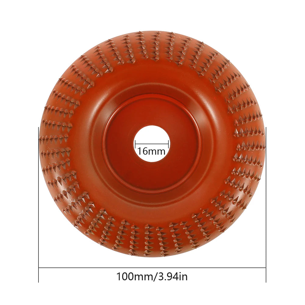 1/3/9Pcs Wood Carving Disc Set Bushing 100mm 95mm Angle Grinder Wood Grinding Wheel Burr Rasp Polishing Rotary Tool Accessories Zpaxo Orange 1PC