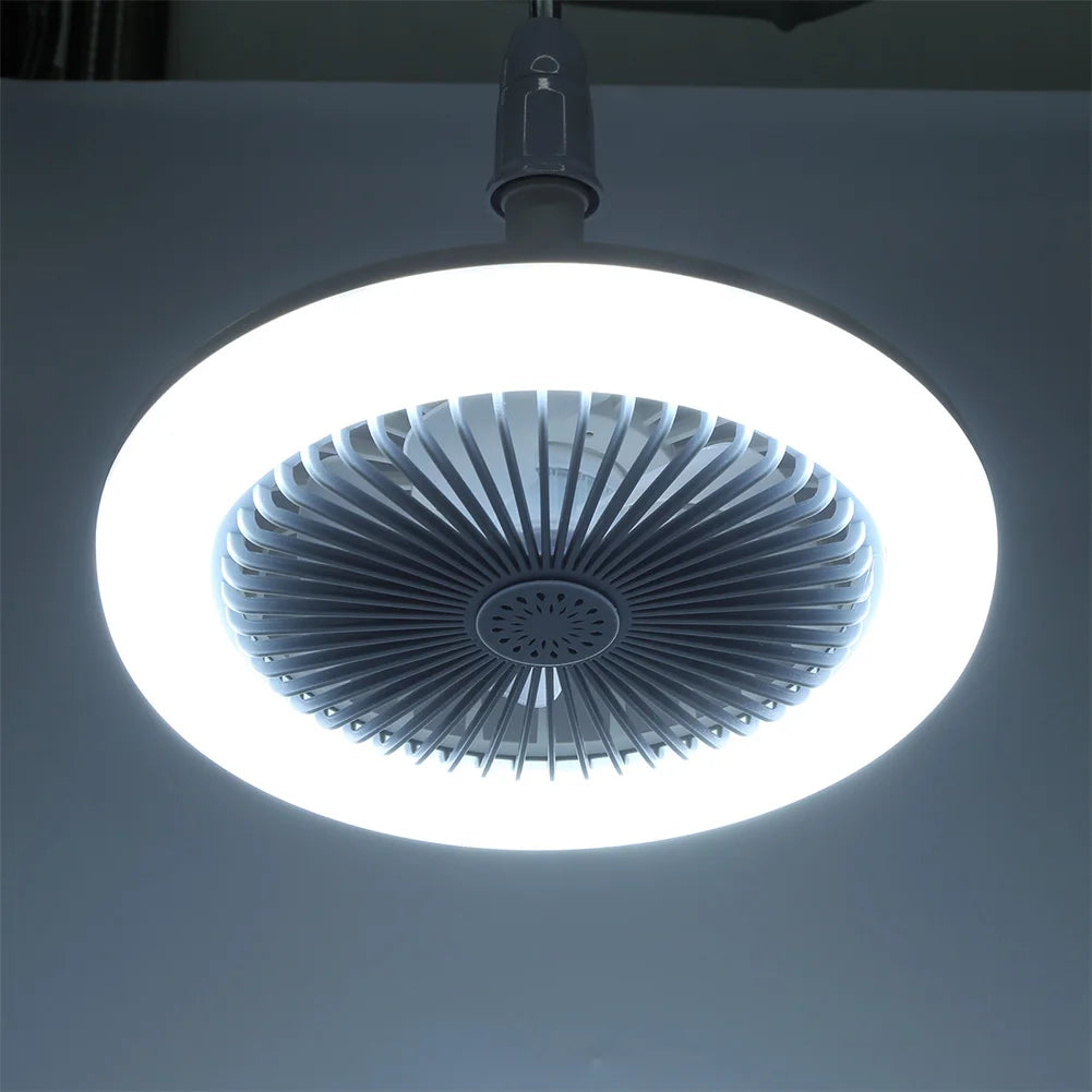 2 In 1 Energy Saving Remote Control Ceiling Fan Lamp Infinitely Dimmable E27/26 Base Bottom Noise Mute LED Decorative Light Zpaxo