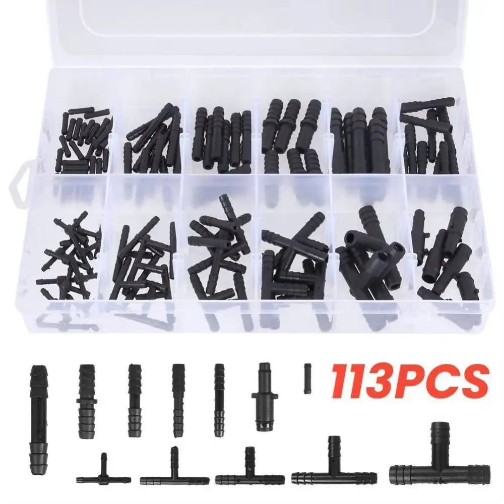Tee Connectors Quick Connect Fittings Straight Connectors Buckle Combination Water Spray Pipe Connectors 113PCS Set Durable Zpaxo