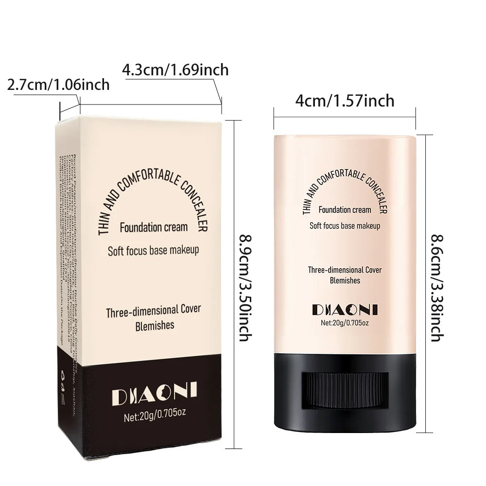 Lazy Foundation Stick, Natural, Hydrated and Refreshing, Light Makeup, Non-drying Concealer Foundation Stick Zpaxo