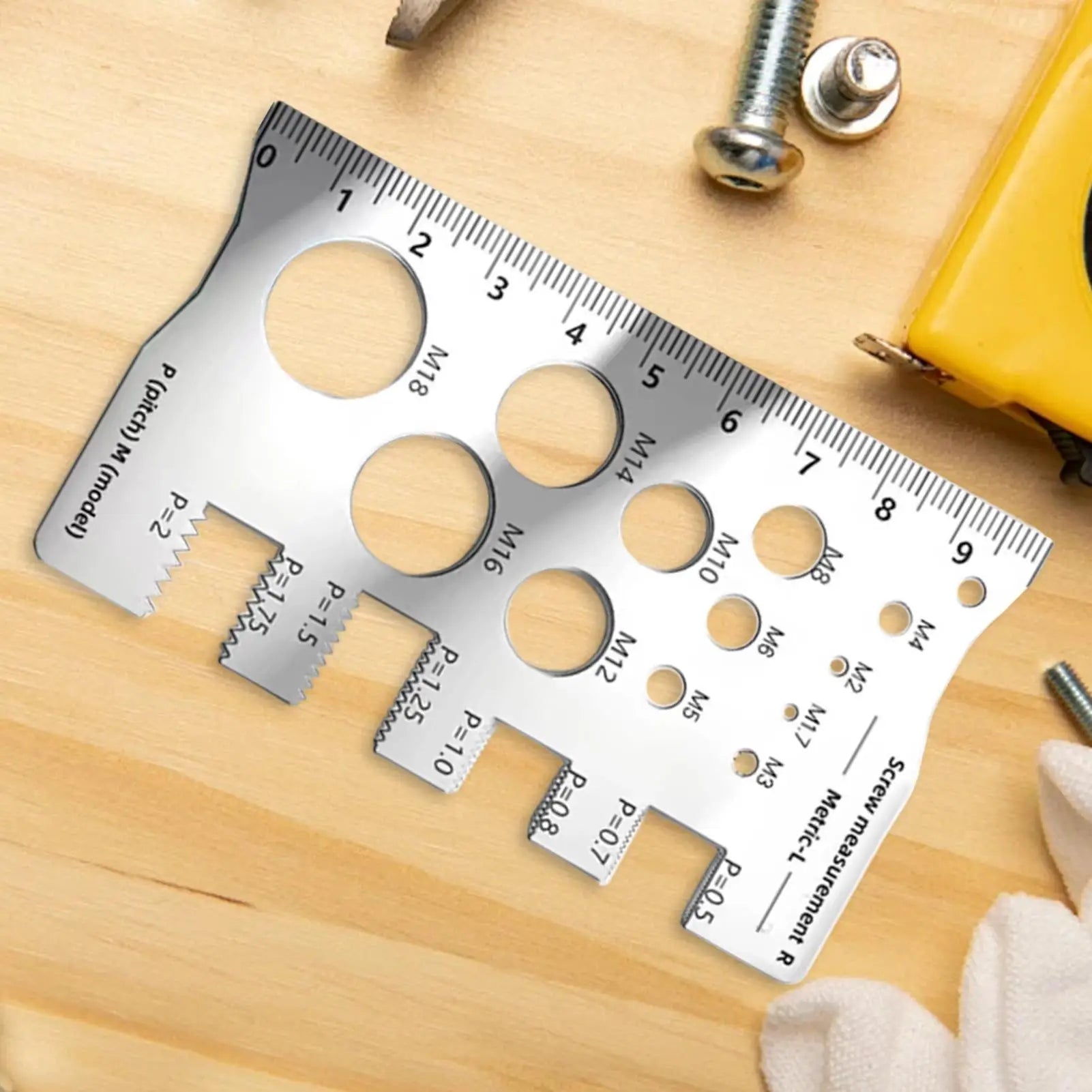 Screw Thread Pitch Gauge Ruler Measuring Tool Bolt Nut Metric