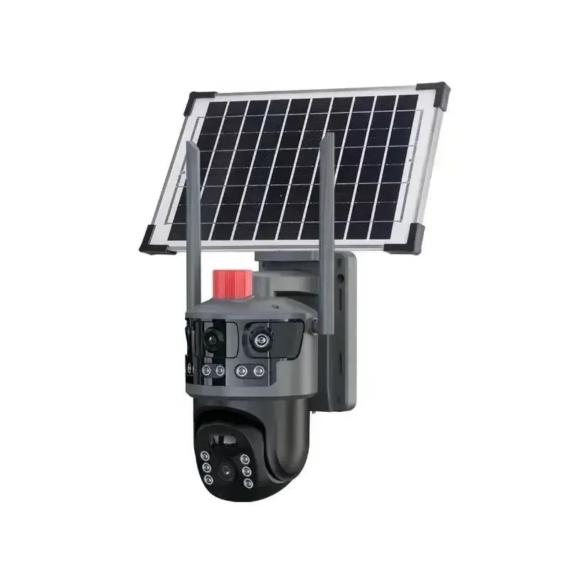 V380 Wireless Solar-Powered Security Camera Outdoor IP Cam 3MP 4G Wifi Dual Screen Surveillance Lamp with Three Screens Zpaxo