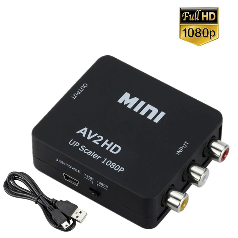 HDMI-compatible AV Adapter HDTV RCA Converter 1080P Video Composite Zpaxo