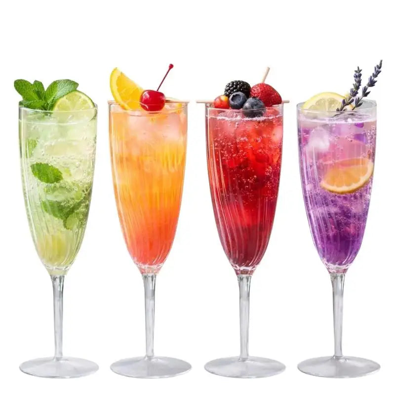 Vintage Cut Plastic Champagne Goblets – Unbreakable Reusable Champagne Goblet Zpaxo