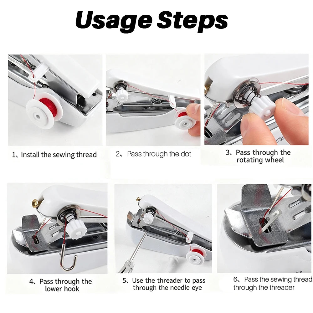 Portable Handheld Mini Sewing Machine – Manual DIY Stitch Tool