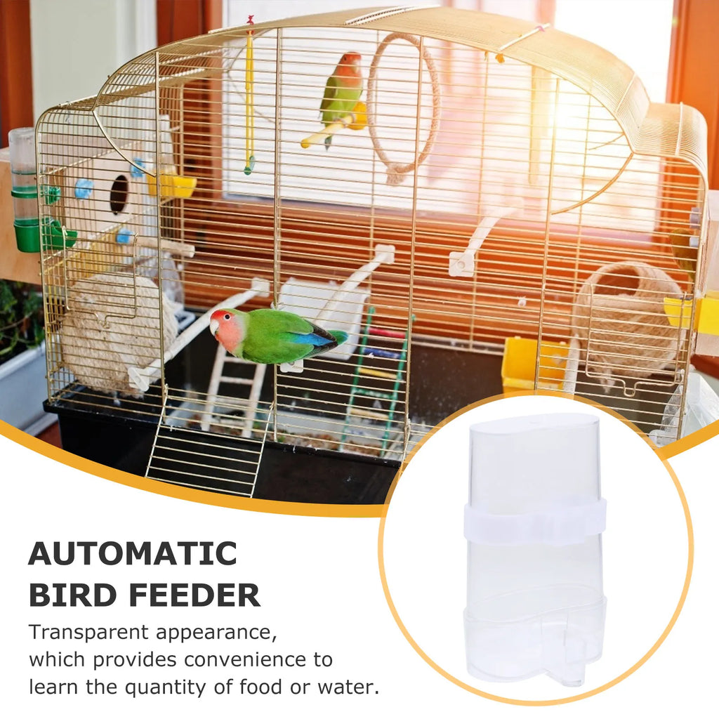 2Sets Automatic Bird Feeder Waterer Plastic Feeding Container Simple