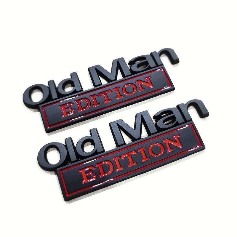 Old Man Edition 3D Emblem Sticker Badge Fender Funny Decals Car Truck