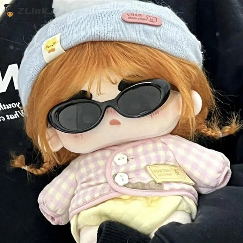 ▶1PC Mini Plush Animal DIY Accessories Fashion Cat Eye Glasses For 10cm Cotton Dolls Cute Doll Eyeglasses Zpaxo