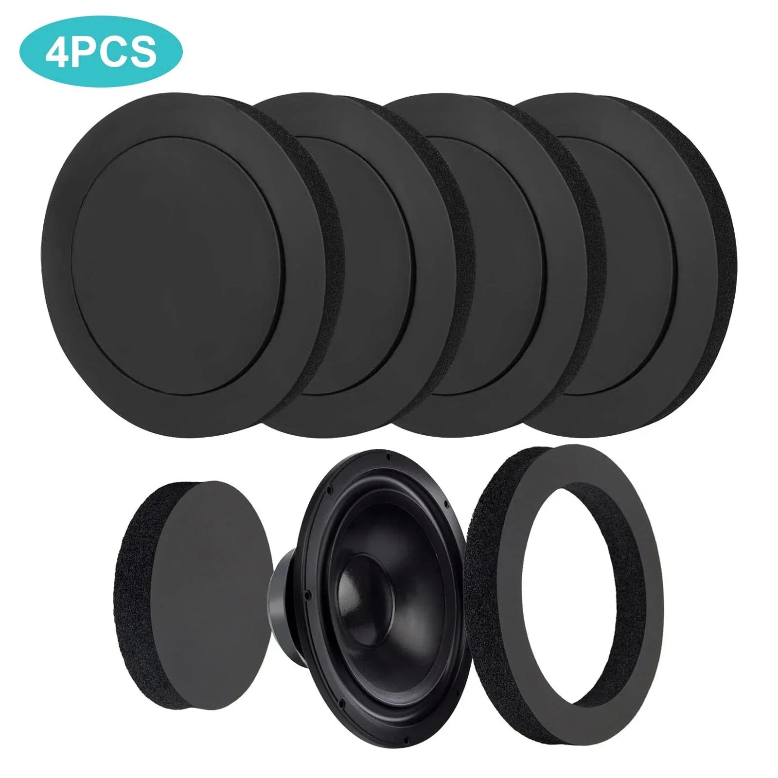 6 5-inch Car Speaker Ring Bass Door Trim Sound Insulation Cotton Self