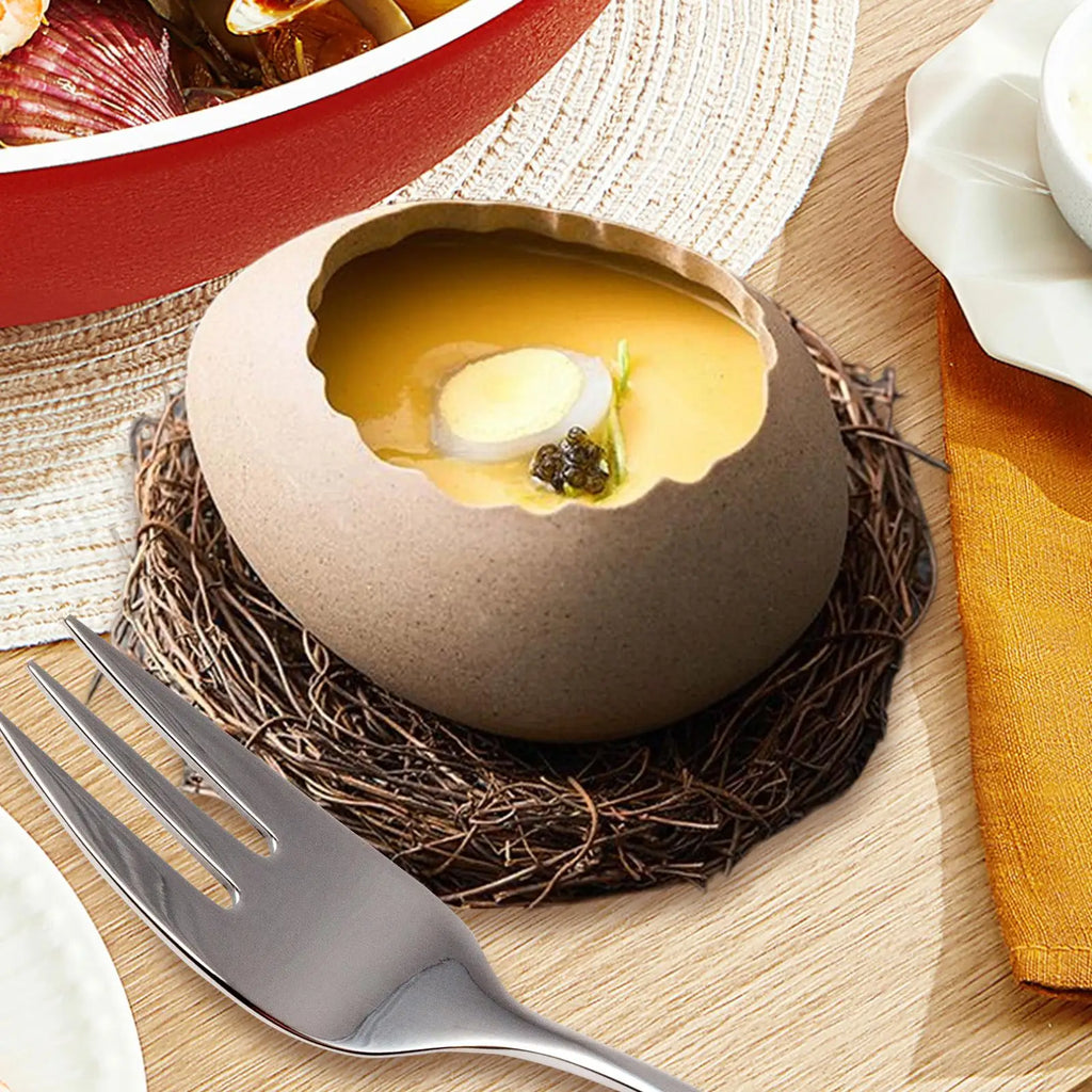 Salad Bowl Rustic Serving Container Table Decor Steamed Egg Snack