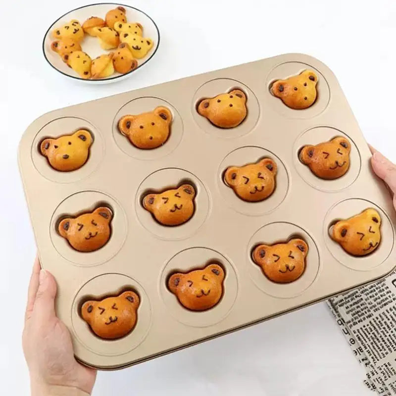 4 6 9 12 Even Bear Mold Baking Pan Non-stick DIY Cute Candy Cake Tool