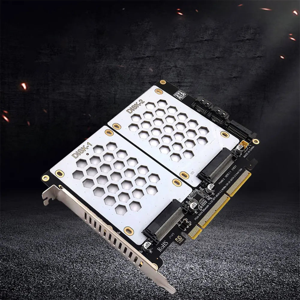 U 2 Dual-disk Adapter Card SATA Hard Drive PCIE4 0 Split U2 PCI E PCIe