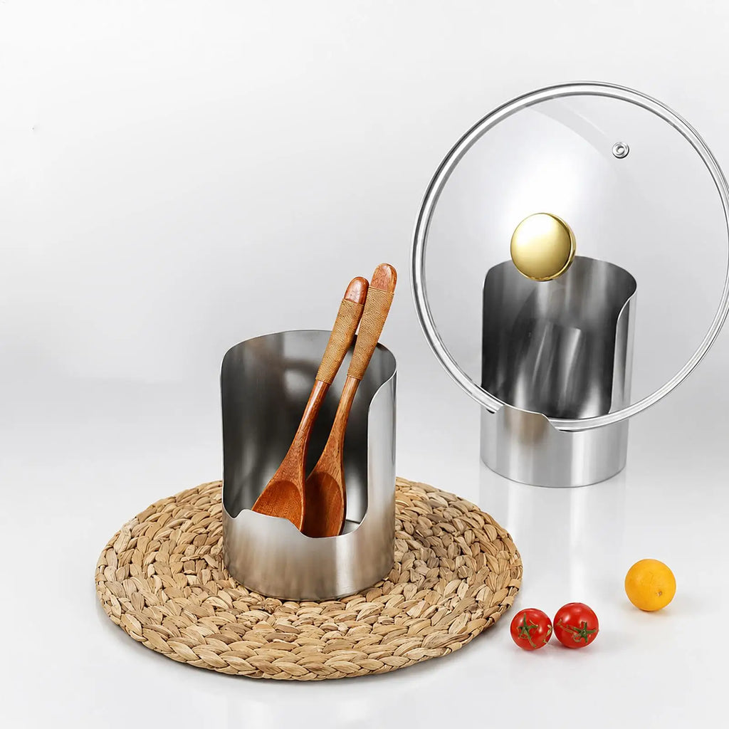 Stainless Steel Spoon Lid Rest Stove Vertical Utensil Organizer