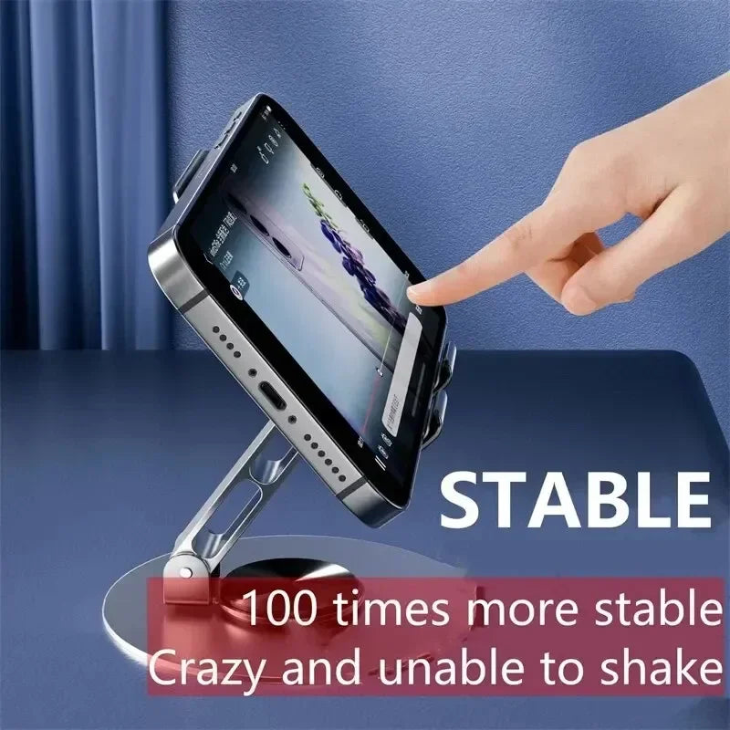 Adjustable Folding 720° Rotating Aluminum Alloy Tablet Holder Portable Stand for iPad Mobile Phone Desktop Live Mount Zpaxo